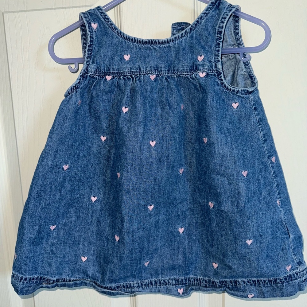 Gap Denim Dress With Hearts Size 18-24 months girls toddler